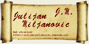 Julijan Miljanović vizit kartica